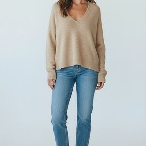 H&M Tan V-Neck Sweater for Women